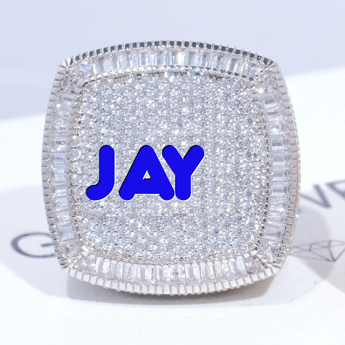 CUSTOM LETTER 3D ICED RING