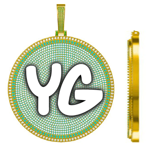 CUSTOM LETTER NECKLACE 3D BIG DISC