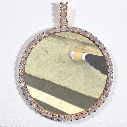 LARGE 3D CIRCLE CUSTOM PICTURE PENDANT