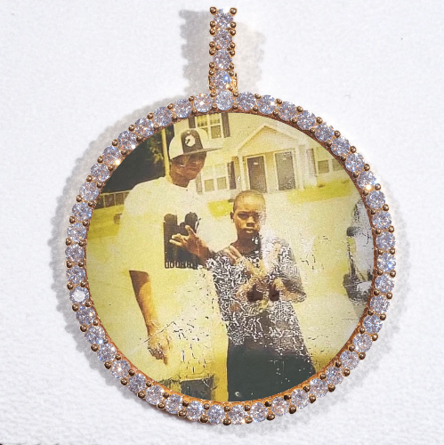 LARGE 3D CIRCLE CUSTOM PICTURE PENDANT