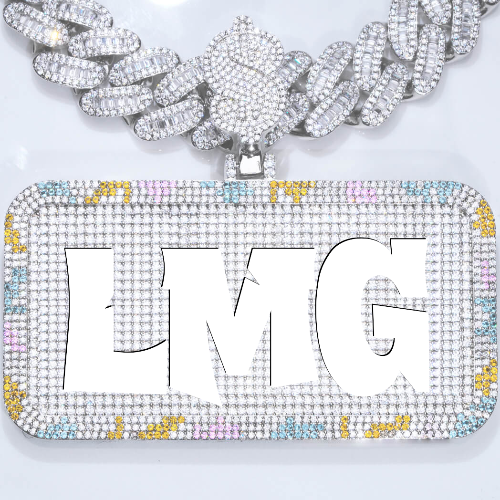 CUSTOM LETTER NECKLACE 3D COLORFUL SQUARE