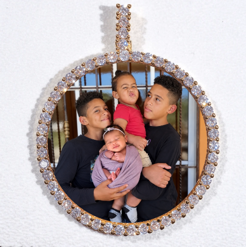 LARGE 3D CIRCLE CUSTOM PICTURE PENDANT