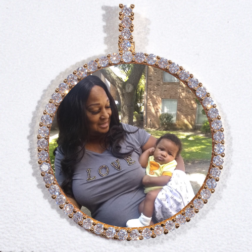 LARGE 3D CIRCLE CUSTOM PICTURE PENDANT
