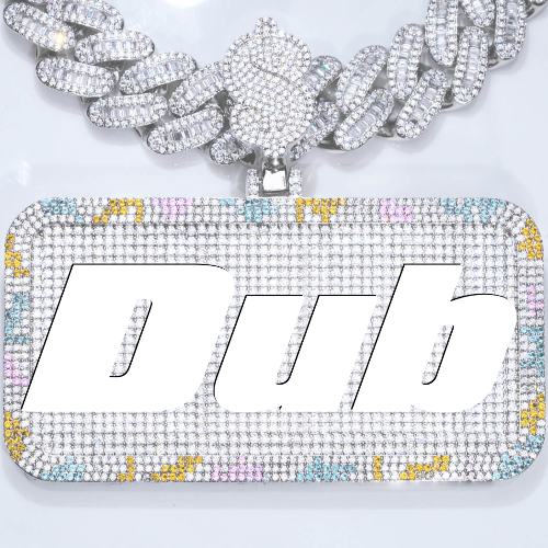 CUSTOM LETTER NECKLACE 3D COLORFUL SQUARE