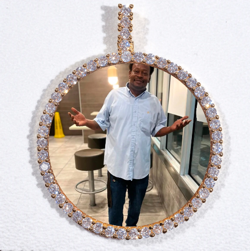 LARGE 3D CIRCLE CUSTOM PICTURE PENDANT
