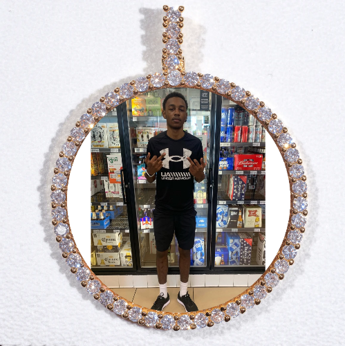 LARGE 3D CIRCLE CUSTOM PICTURE PENDANT