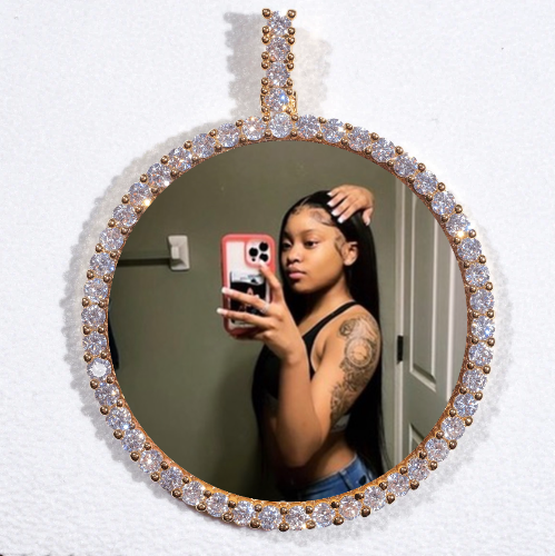 LARGE 3D CIRCLE CUSTOM PICTURE PENDANT