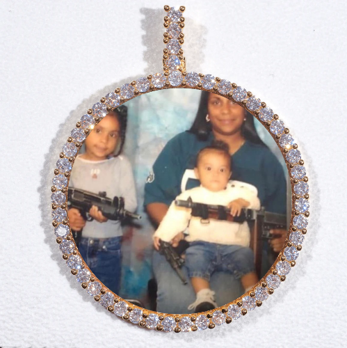 LARGE 3D CIRCLE CUSTOM PICTURE PENDANT