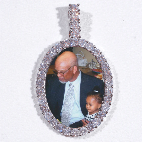 Large 3D Oval Custom Picture Pendant
