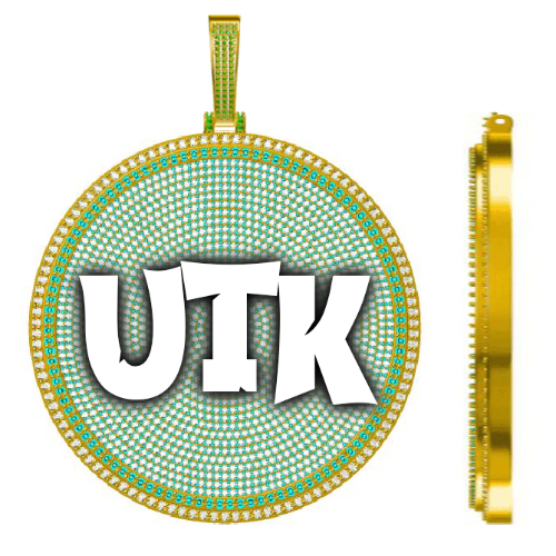 CUSTOM LETTER NECKLACE 3D BIG DISC