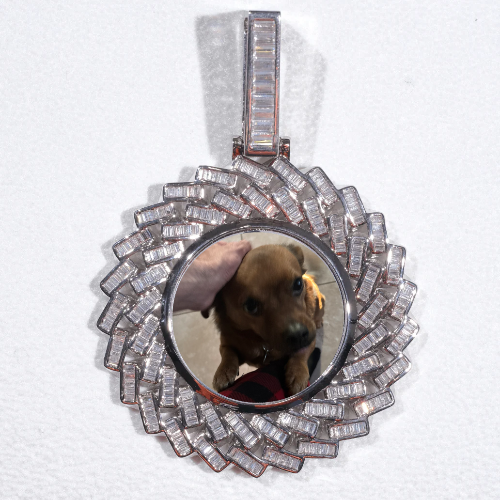 Large 3D Baguette Custom Picture Pendant