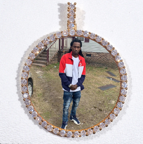 LARGE 3D CIRCLE CUSTOM PICTURE PENDANT