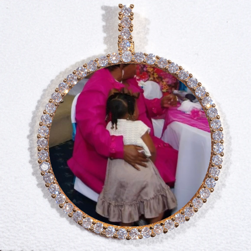LARGE 3D CIRCLE CUSTOM PICTURE PENDANT