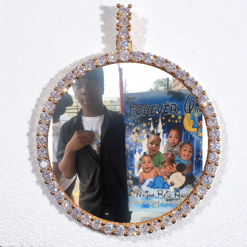 LARGE 3D CIRCLE CUSTOM PICTURE PENDANT