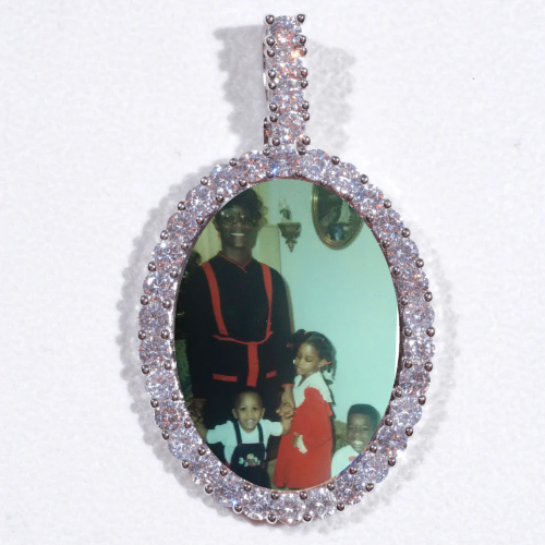 Large 3D Oval Custom Picture Pendant