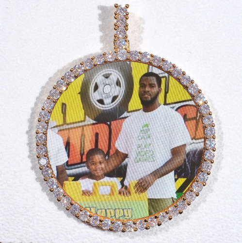 LARGE 3D CIRCLE CUSTOM PICTURE PENDANT