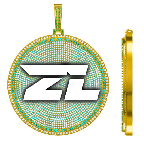 CUSTOM LETTER NECKLACE 3D BIG DISC