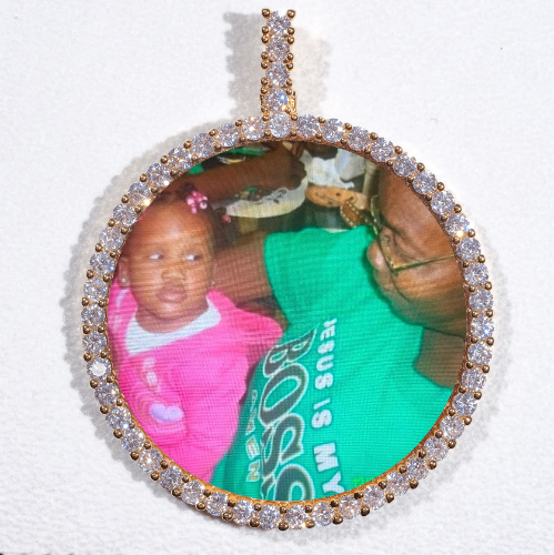 LARGE 3D CIRCLE CUSTOM PICTURE PENDANT