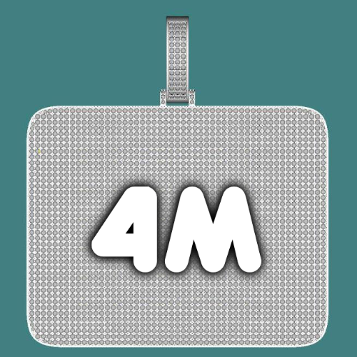 CUSTOM LETTER NECKLACE 3D BIG SQUARE