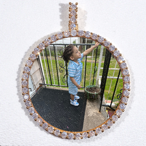 LARGE 3D CIRCLE CUSTOM PICTURE PENDANT