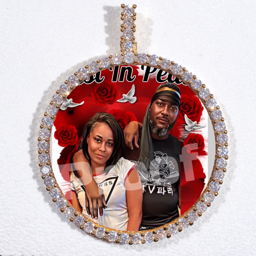 LARGE 3D CIRCLE CUSTOM PICTURE PENDANT
