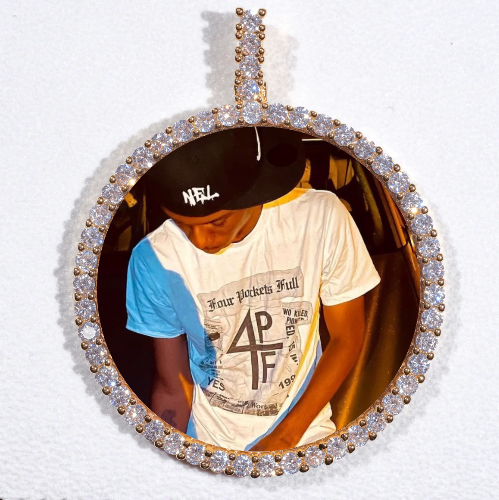 LARGE 3D CIRCLE CUSTOM PICTURE PENDANT