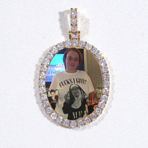 3D Oval Custom Picture Pendant