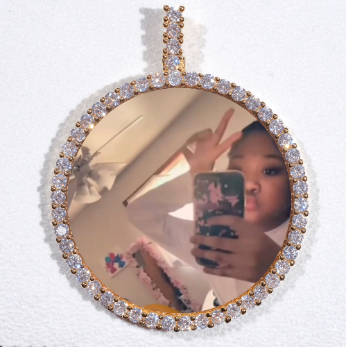 LARGE 3D CIRCLE CUSTOM PICTURE PENDANT