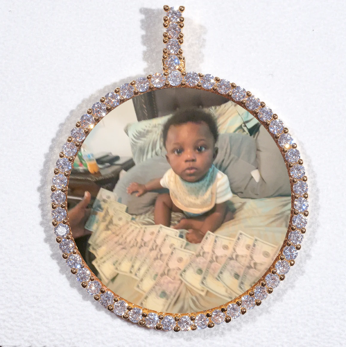 LARGE 3D CIRCLE CUSTOM PICTURE PENDANT