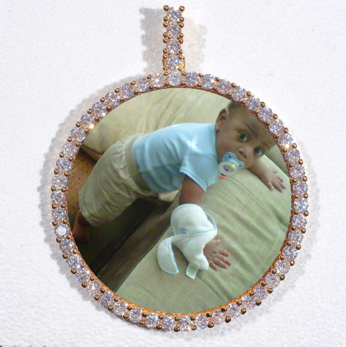 LARGE 3D CIRCLE CUSTOM PICTURE PENDANT