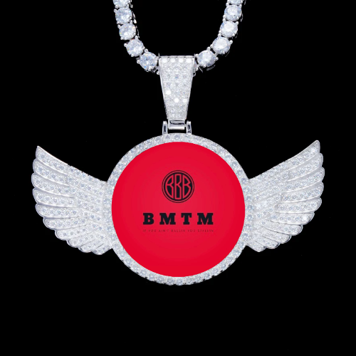 925S & VVS Moissanite 3D Wing Custom Picture Pendant