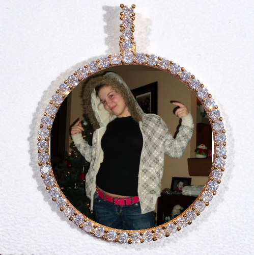 LARGE 3D CIRCLE CUSTOM PICTURE PENDANT
