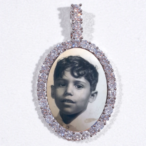 Large 3D Oval Custom Picture Pendant