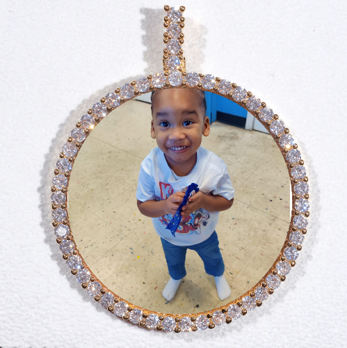 LARGE 3D CIRCLE CUSTOM PICTURE PENDANT