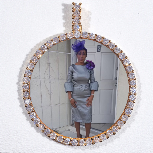 LARGE 3D CIRCLE CUSTOM PICTURE PENDANT