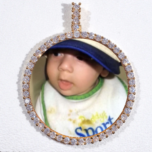 LARGE 3D CIRCLE CUSTOM PICTURE PENDANT