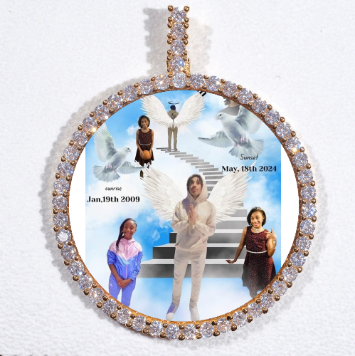 LARGE 3D CIRCLE CUSTOM PICTURE PENDANT