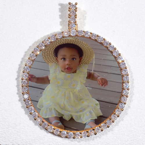 LARGE 3D CIRCLE CUSTOM PICTURE PENDANT