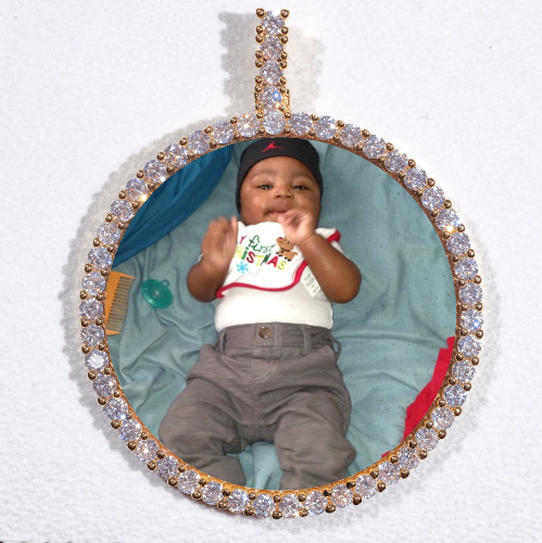 LARGE 3D CIRCLE CUSTOM PICTURE PENDANT