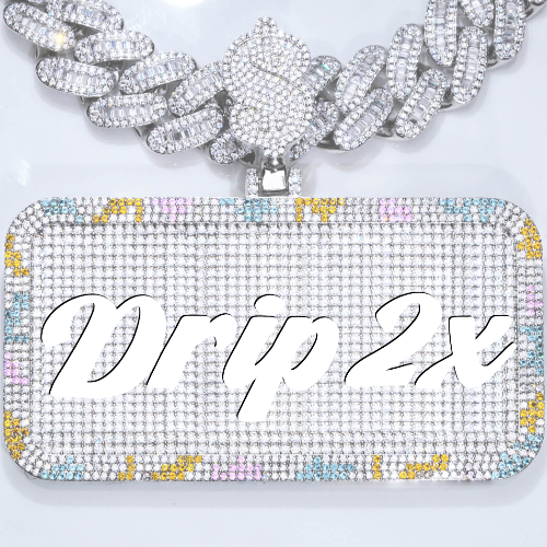 CUSTOM LETTER NECKLACE 3D COLORFUL SQUARE
