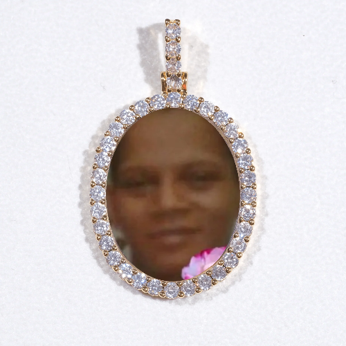 3D Oval Custom Picture Pendant
