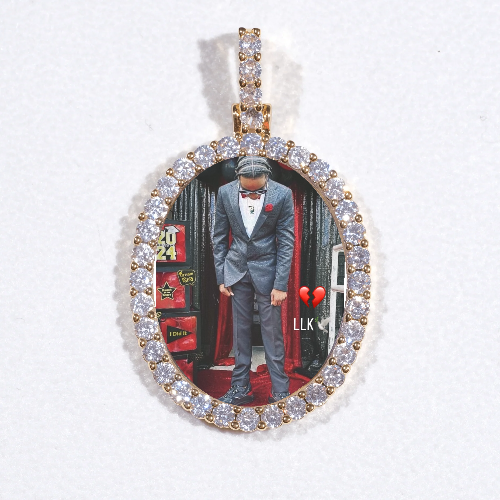 3D Oval Custom Picture Pendant