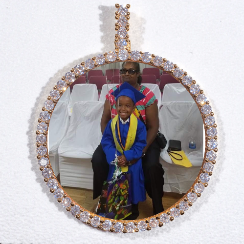 LARGE 3D CIRCLE CUSTOM PICTURE PENDANT