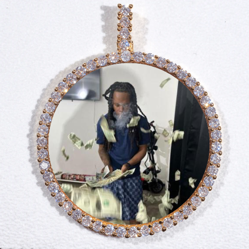 LARGE 3D CIRCLE CUSTOM PICTURE PENDANT