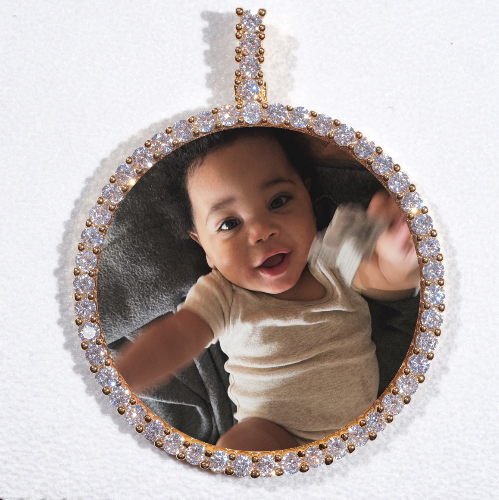 LARGE 3D CIRCLE CUSTOM PICTURE PENDANT