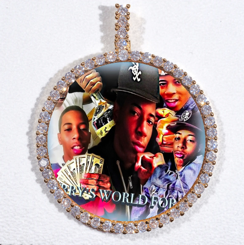 LARGE 3D CIRCLE CUSTOM PICTURE PENDANT