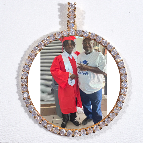 LARGE 3D CIRCLE CUSTOM PICTURE PENDANT