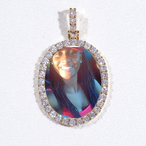 3D Oval Custom Picture Pendant