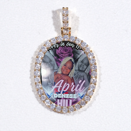 3D Oval Custom Picture Pendant