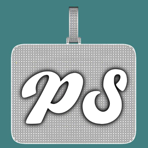 CUSTOM LETTER NECKLACE 3D BIG SQUARE